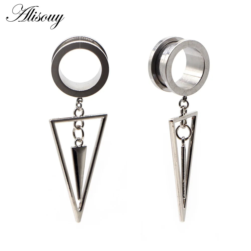 Dangle Stainless Steel Ear Tunnels