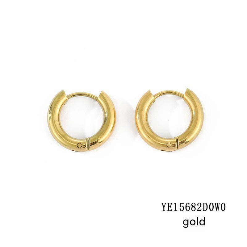 Classic Stainless Steel Hoop Earrings — detail view 5