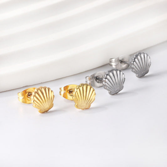Sculpted Shell Stud Earrings — product view