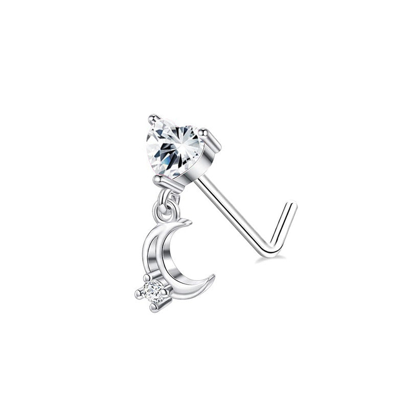 Zircon Heart & Butterfly Nose Stud Set — detail view 8