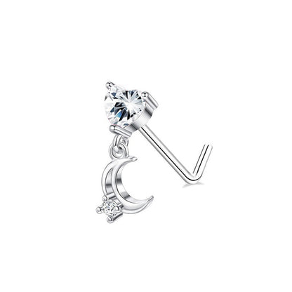 Zircon Heart & Butterfly Nose Stud Set — detail view 8