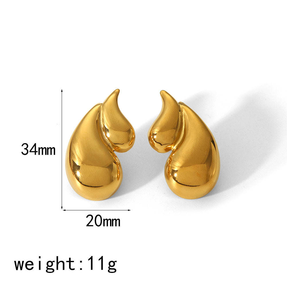 Double-Layer Water Drop Earrings — detail view 2