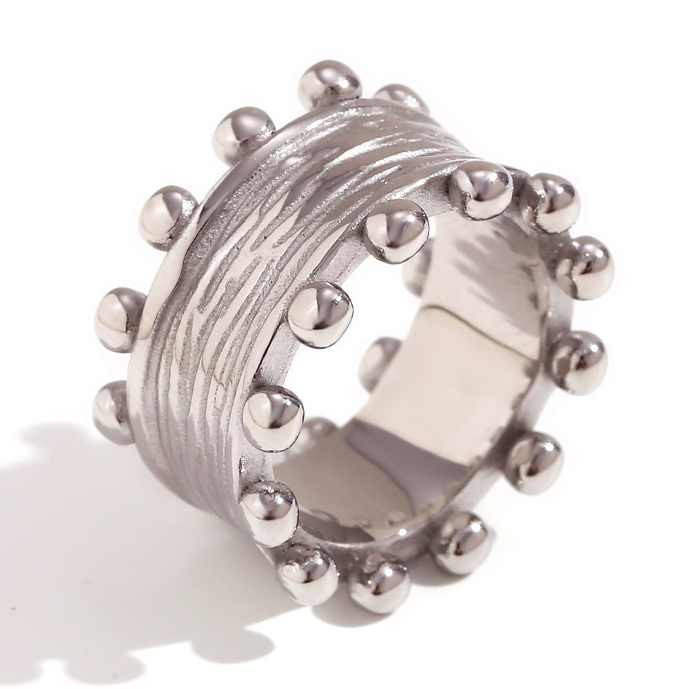 Sculptural Stainless Steel Cuff Bracelet — detail view 8
