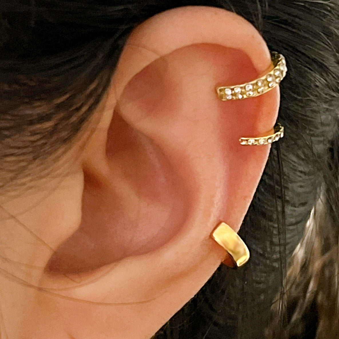 Minimal C-Type Ear Cuff Trio — detail view 3