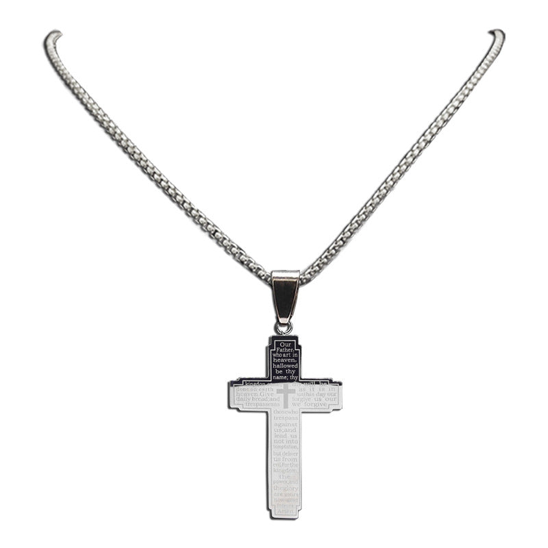 Framed Cross Pendant Necklace — detail view 2