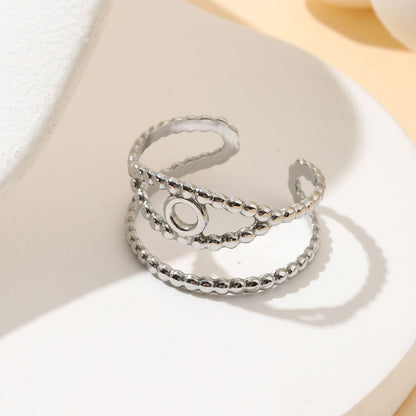 Vintage Adjustable Stainless Steel Ring — detail view 4