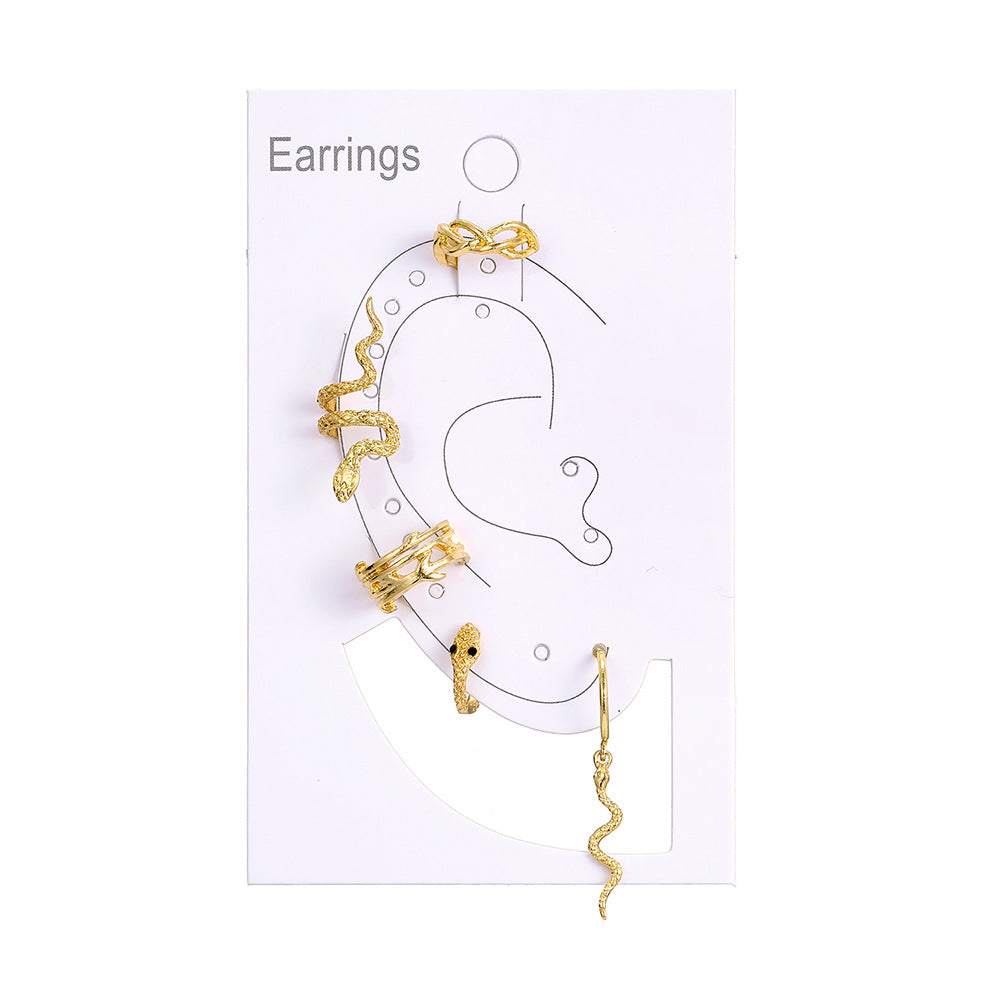 Gold Snake Non-Piercing Ear Cuff Set — detail view 4