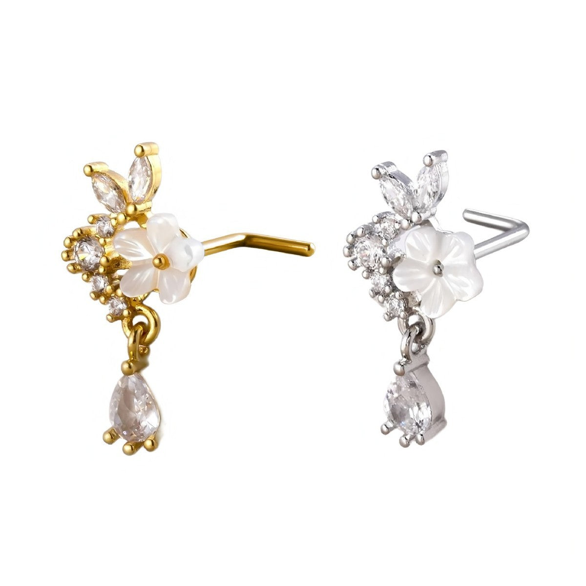 Polished Stainless Steel Nose Stud — detail view 4
