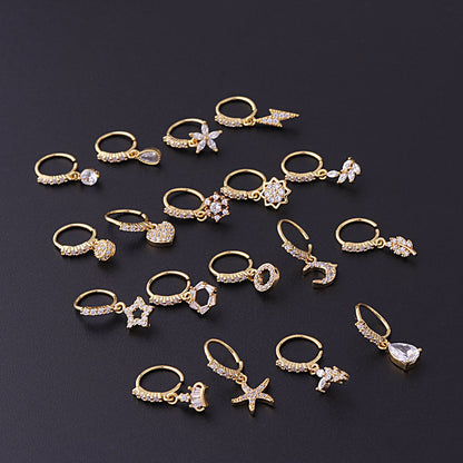 Zircon Drop Nose Ring Collection — product view