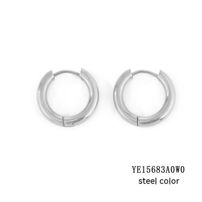 Classic Stainless Steel Hoop Earrings — detail view 3