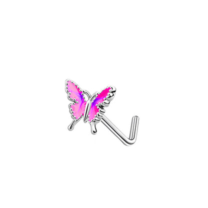 Zircon Heart & Butterfly Nose Stud Set — detail view 6