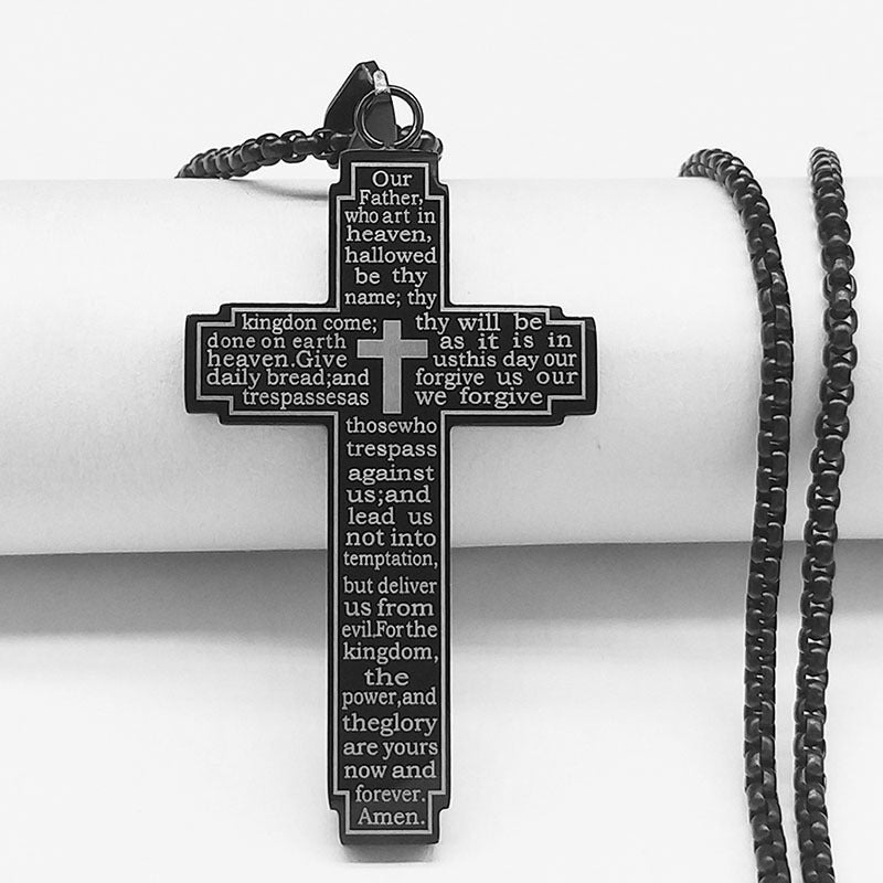 Framed Cross Pendant Necklace — detail view 1