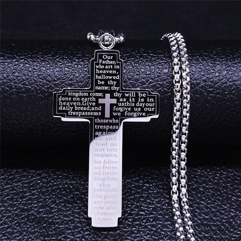 Framed Cross Pendant Necklace — product view