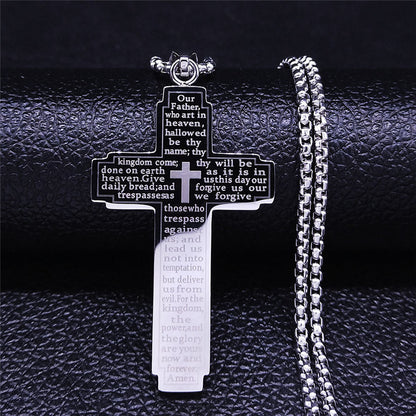 Framed Cross Pendant Necklace — product view
