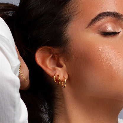 Classic Stainless Steel Hoop Earrings — product view