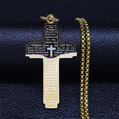 Framed Cross Pendant Necklace — detail view 3