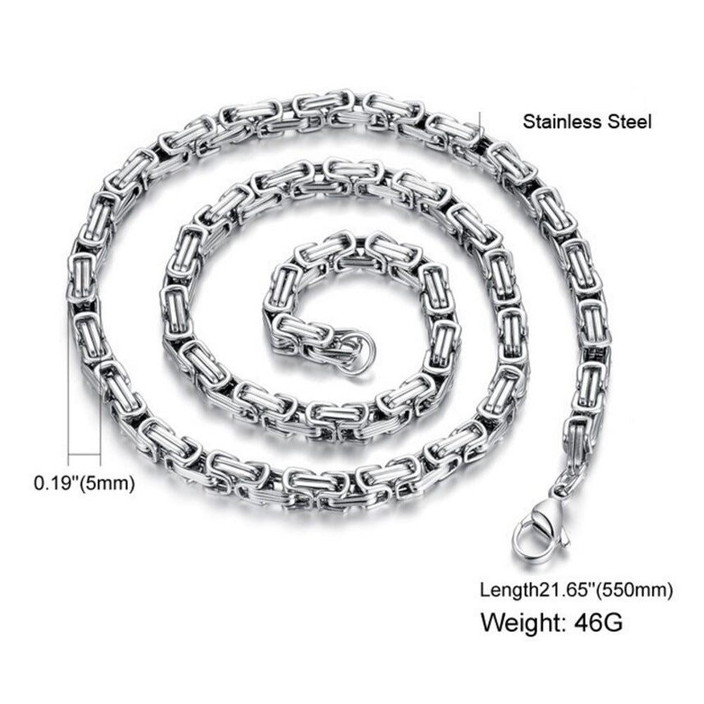 Punk Stainless Steel Chain Necklace — detail view 5