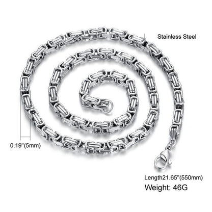 Punk Stainless Steel Chain Necklace — detail view 5
