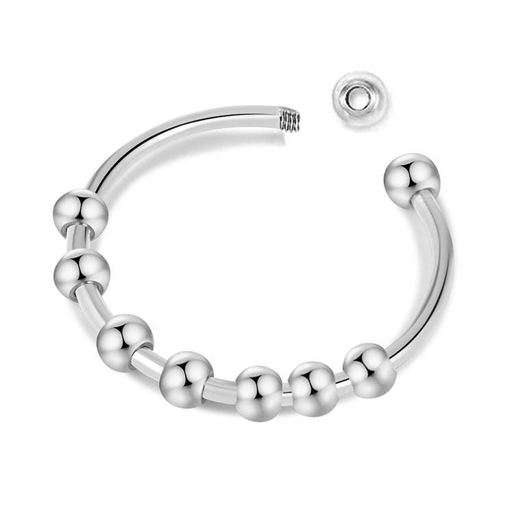 Adjustable Bead Stainless Steel Ring — detail view 4