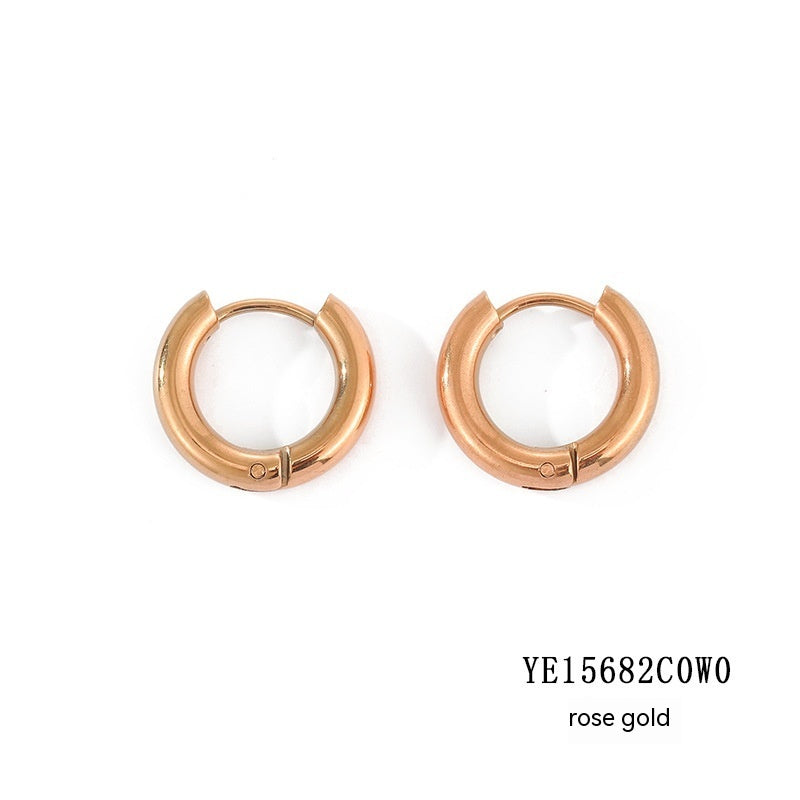 Classic Stainless Steel Hoop Earrings — detail view 4