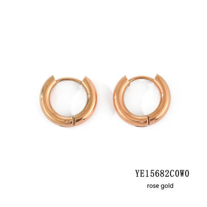 Classic Stainless Steel Hoop Earrings — detail view 4