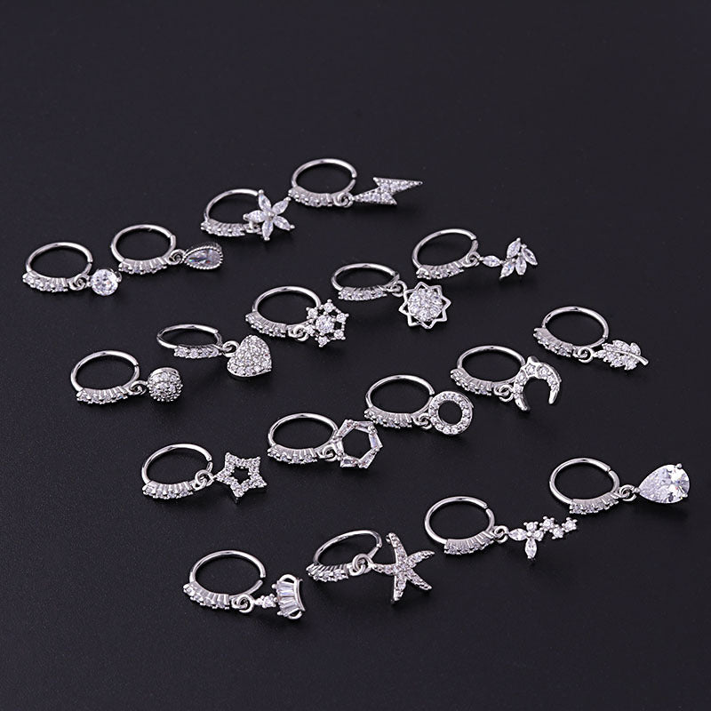 Zircon Drop Nose Ring Collection — detail view 3