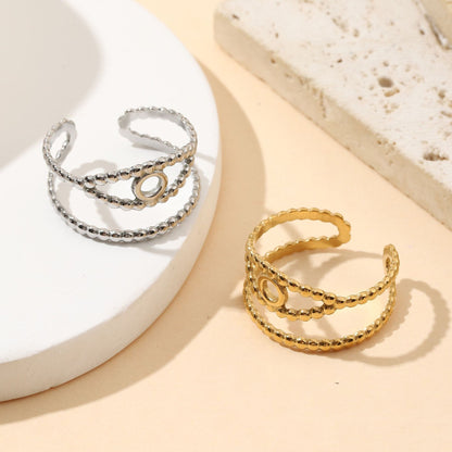 Vintage Adjustable Stainless Steel Ring — product view