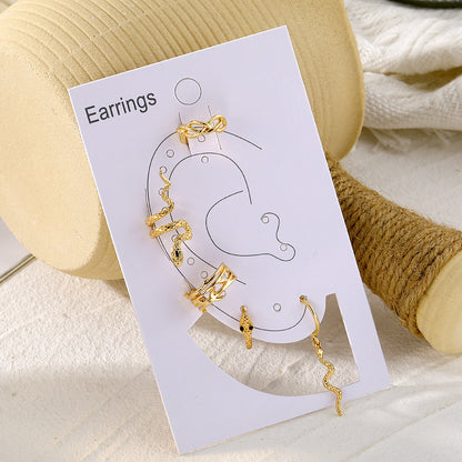 Gold Snake Non-Piercing Ear Cuff Set — detail view 1