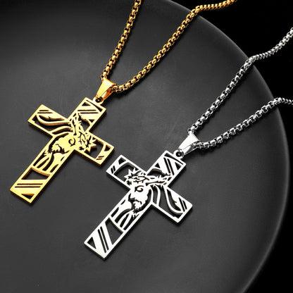 Hollow Cross Pendant Necklace — product view