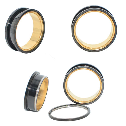 Two-Tone Stainless Steel Ear Tunnels