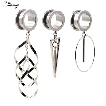 Dangle Stainless Steel Ear Tunnels