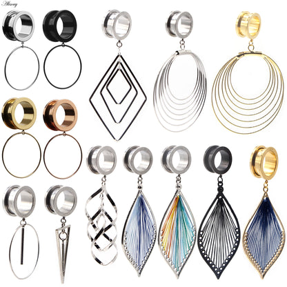 Dangle Stainless Steel Ear Tunnels
