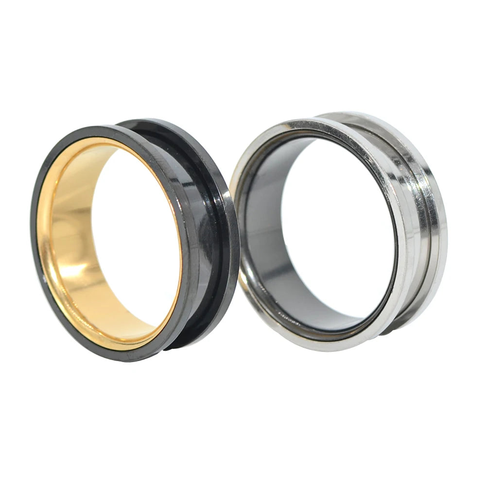 Two-Tone Stainless Steel Ear Tunnels