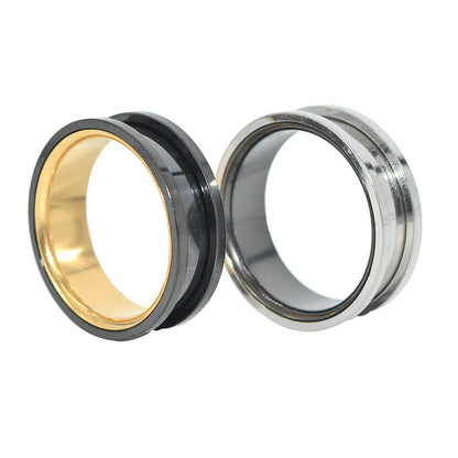 Two-Tone Stainless Steel Ear Tunnels