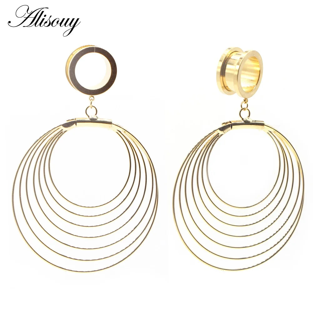 Dangle Stainless Steel Ear Tunnels