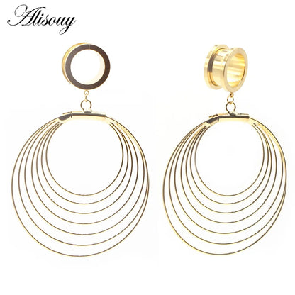 Dangle Stainless Steel Ear Tunnels