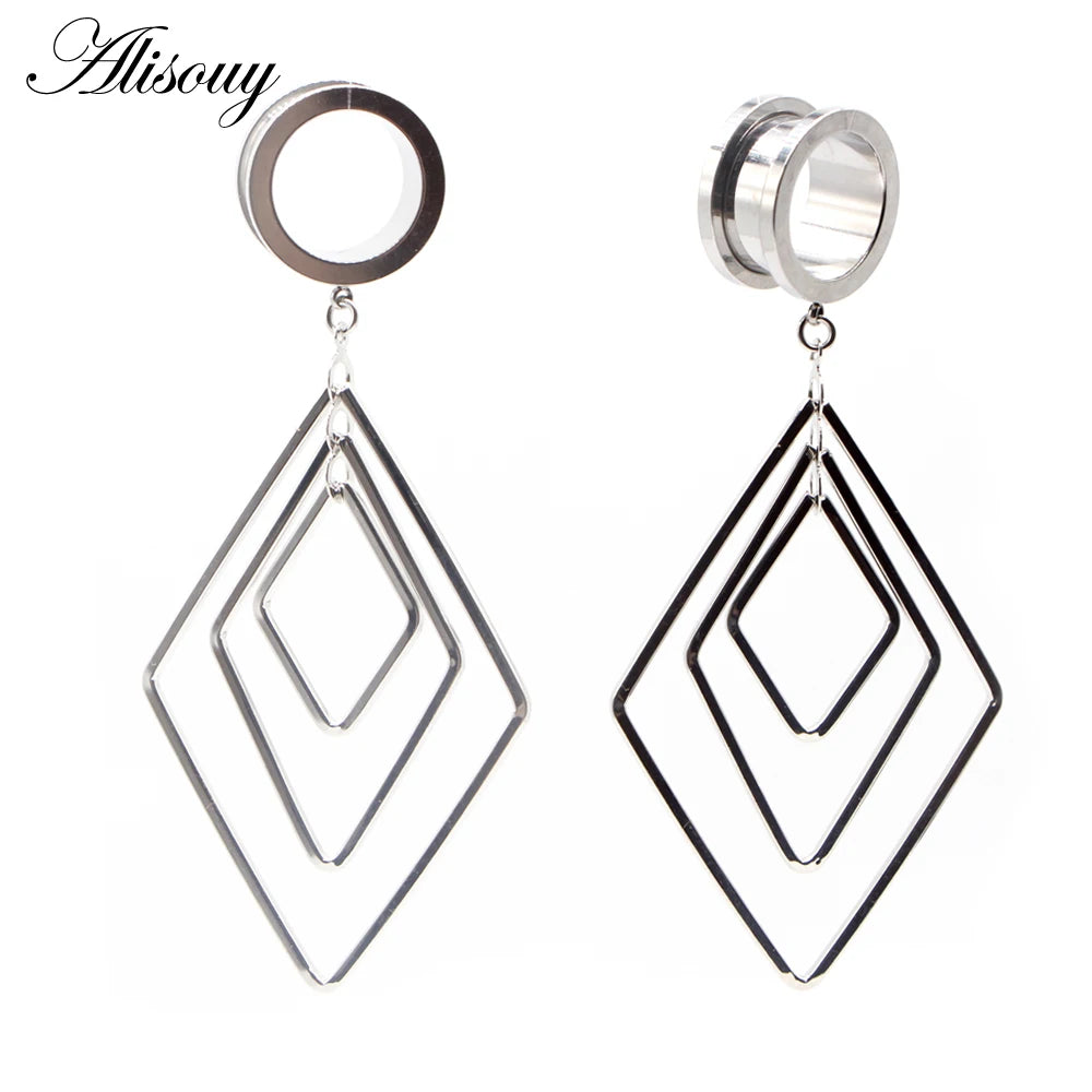 Dangle Stainless Steel Ear Tunnels