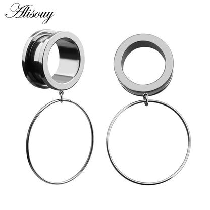 Dangle Stainless Steel Ear Tunnels