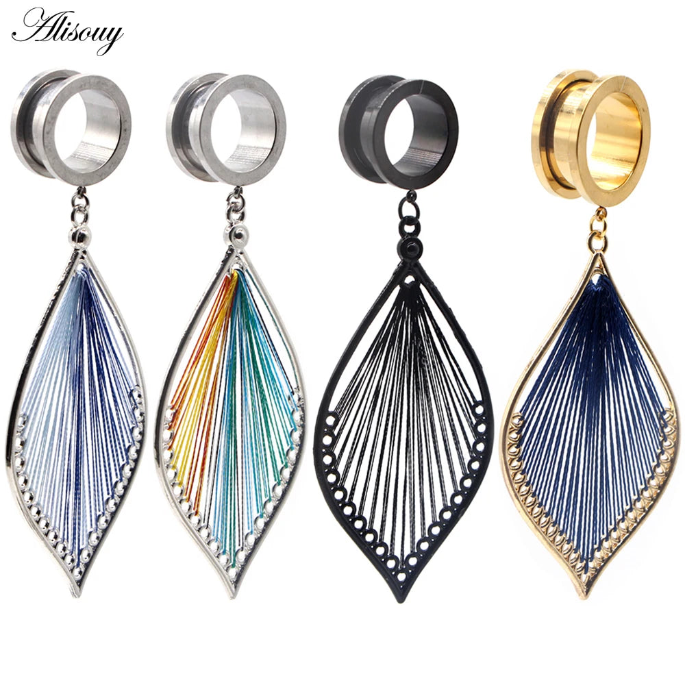 Dangle Stainless Steel Ear Tunnels