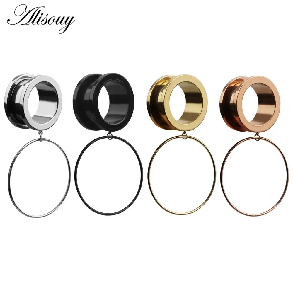 Dangle Stainless Steel Ear Tunnels