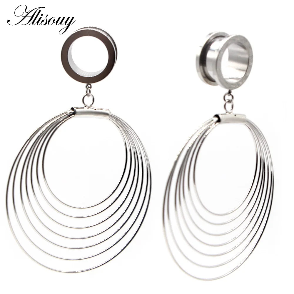 Dangle Stainless Steel Ear Tunnels