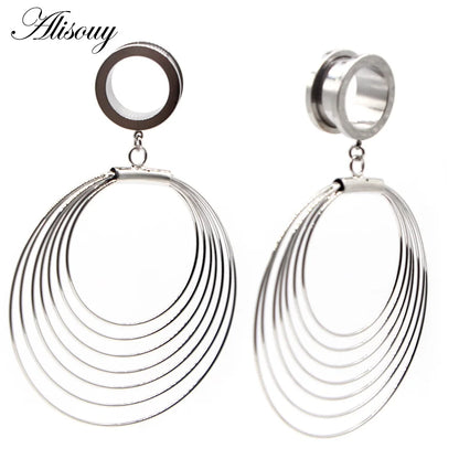 Dangle Stainless Steel Ear Tunnels