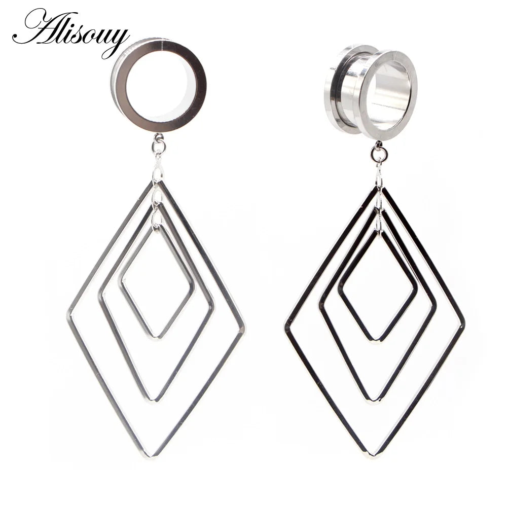 Dangle Stainless Steel Ear Tunnels