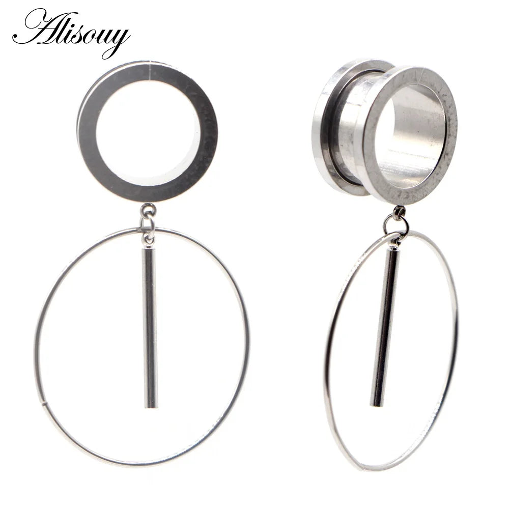Dangle Stainless Steel Ear Tunnels