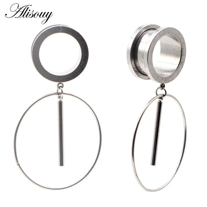 Dangle Stainless Steel Ear Tunnels