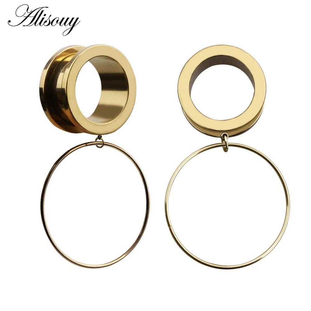 Dangle Stainless Steel Ear Tunnels