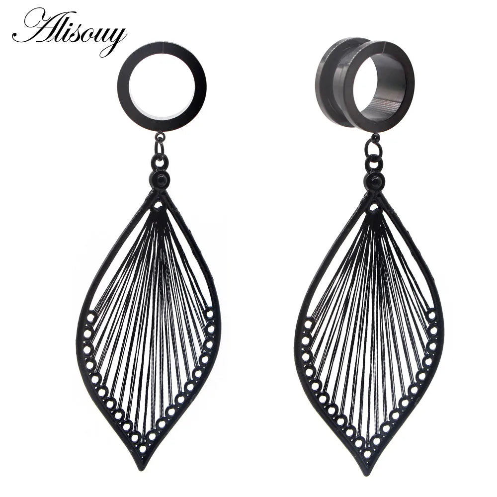 Dangle Stainless Steel Ear Tunnels