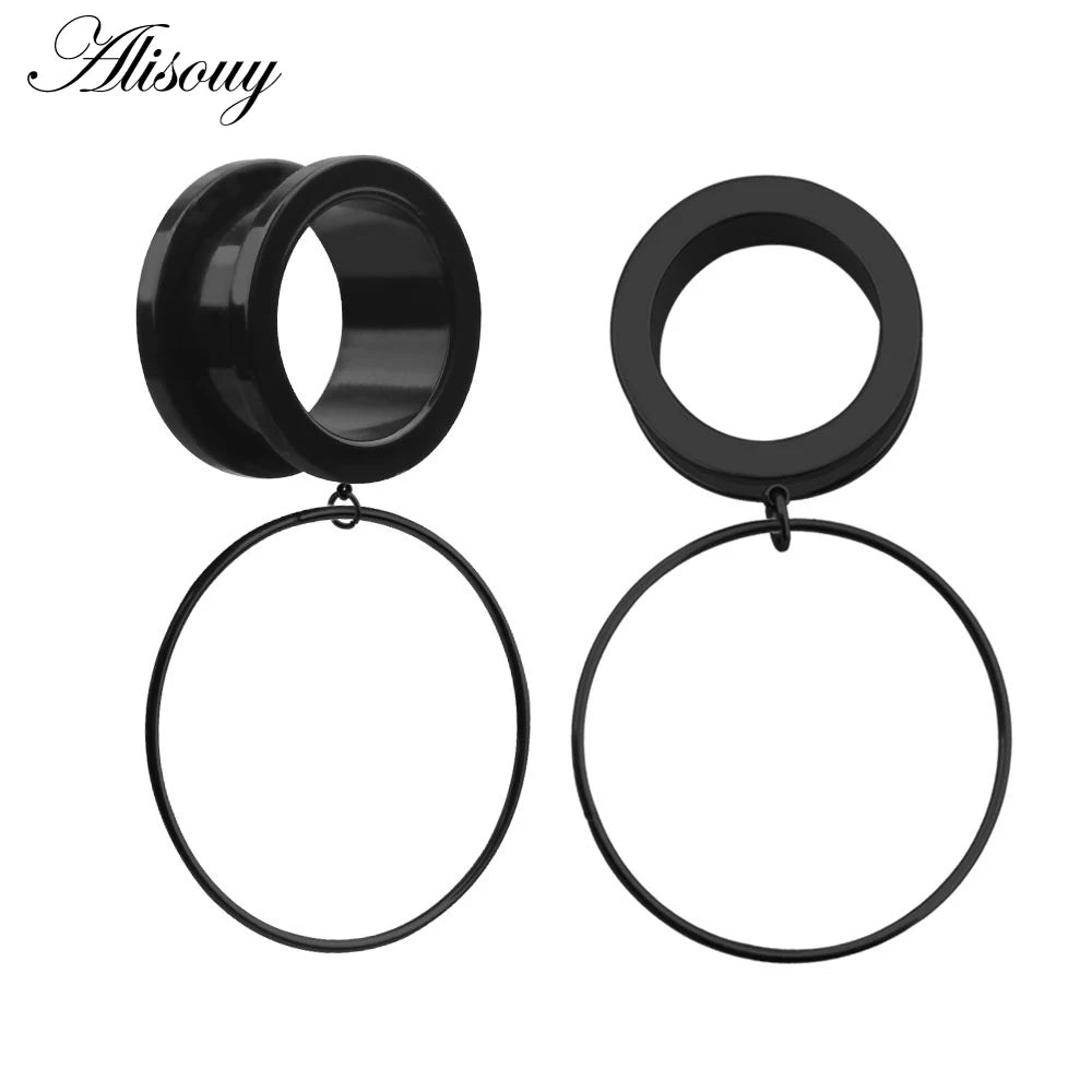 Dangle Stainless Steel Ear Tunnels