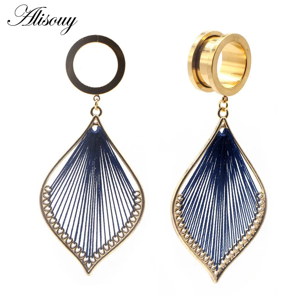 Dangle Stainless Steel Ear Tunnels
