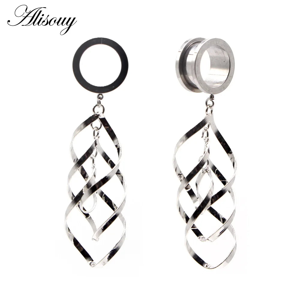 Dangle Stainless Steel Ear Tunnels